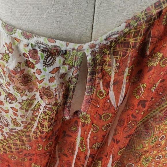 FANG Fall Floral Print Scoop Neck XL Blouse‎ - Picture 3 of 8